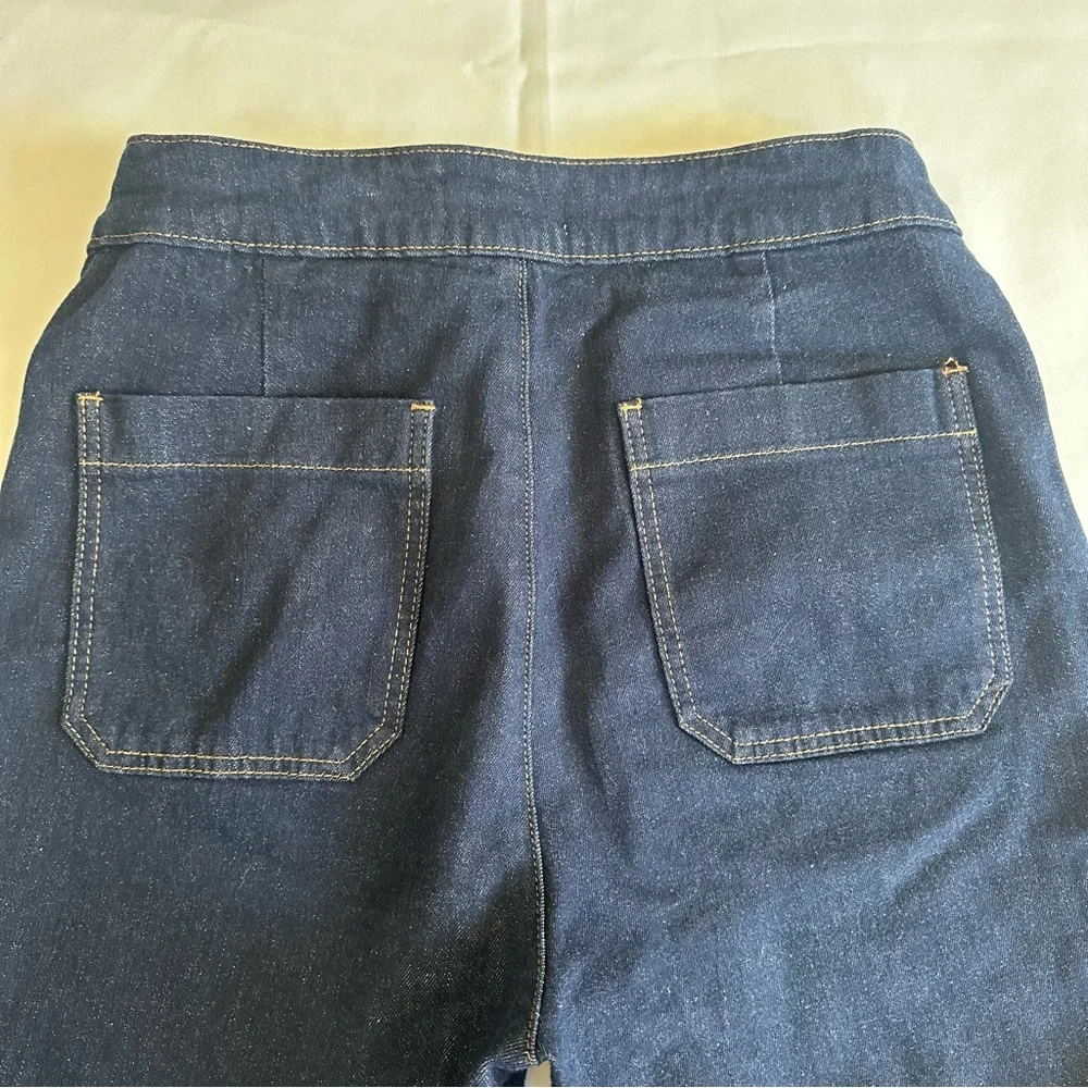 Denim SailorJeans Blue Flare Wide Leg with Gold Buttons Size Large 99% COTTON - Picture 11 of 16